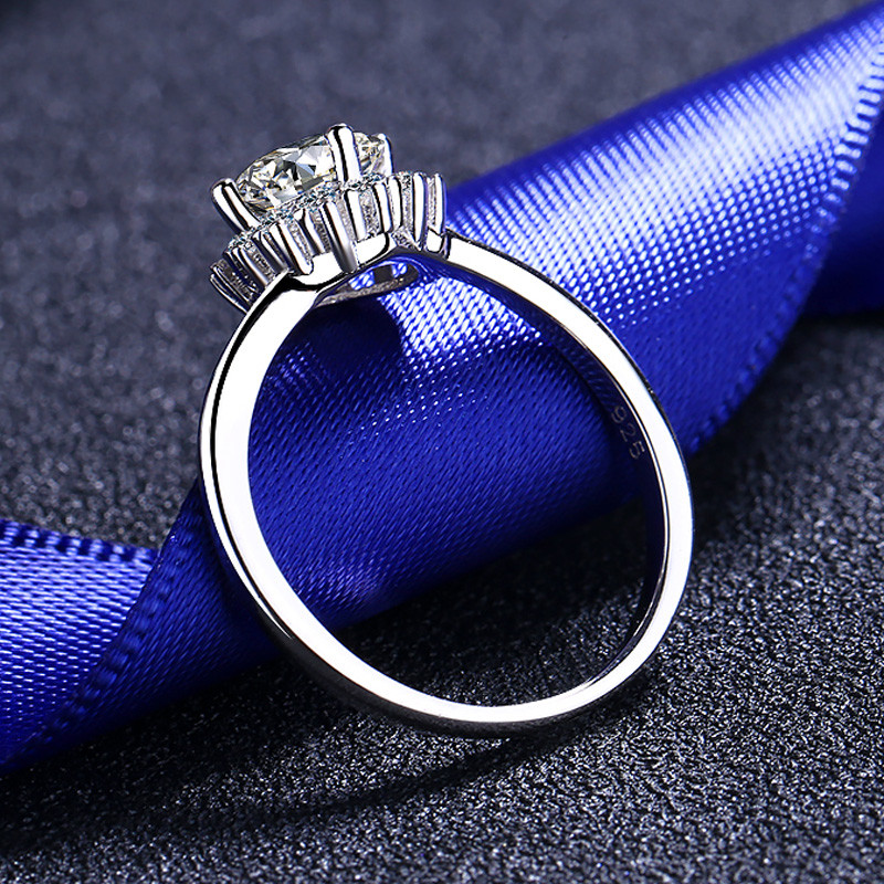 925 sterling silver moissanite ring