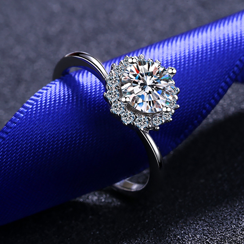 925 sterling silver moissanite ring