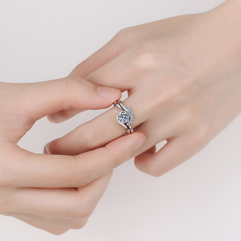 Anelli in argento sterling con moissanite all'ingrosso
