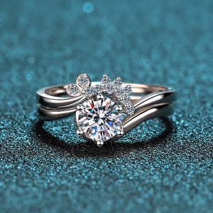 Wholesale 925 Silver 0.8ct Moissanite Solitaire Ring | OEM/ODM Custom Jewelry Manufacturer