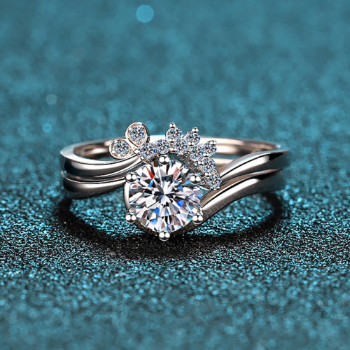 Wholesale 925 Silver 0.8ct Moissanite Solitaire Ring | OEM/ODM Custom Jewelry Manufacturer