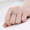 Anello solitario a sei griffe in argento sterling 925 con moissanite da 1 carato, vendita all'ingrosso | Produttore di gioielli in argento sterling 925