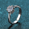 Anello solitario a sei griffe in argento sterling 925 con moissanite da 1 carato, vendita all'ingrosso | Produttore di gioielli in argento sterling 925