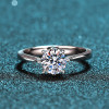 Anello solitario a sei griffe in argento sterling 925 con moissanite da 1 carato, vendita all'ingrosso | Produttore di gioielli in argento sterling 925