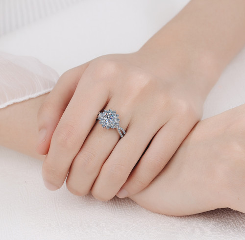 Anelli eternity in argento sterling 925 con moissanite, vendita all'ingrosso | Grossista di gioielli di alta gamma con basso ordine minimo