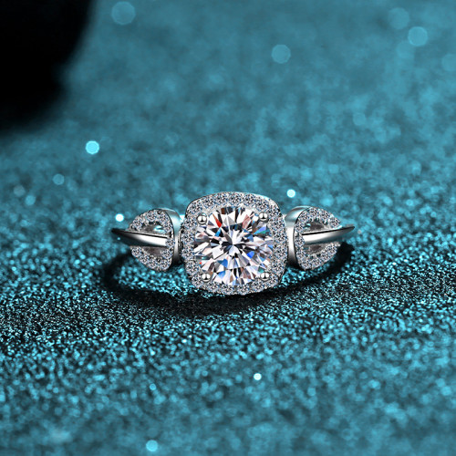 Wholesale GRA certified 1ct moissanite ring | High-Grade S925 Silver Jewelry Factory