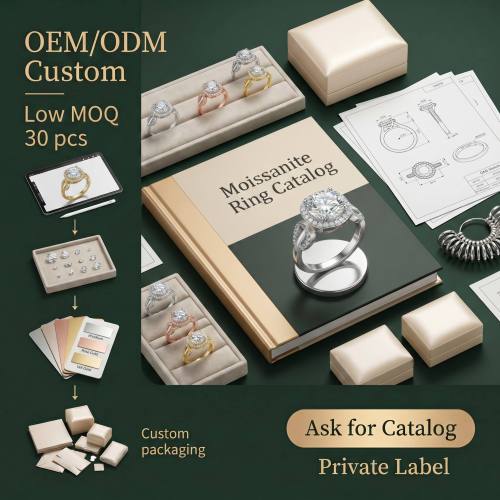 Wholesale GRA certified 1ct moissanite ring | High-Grade S925 Silver Jewelry Factory