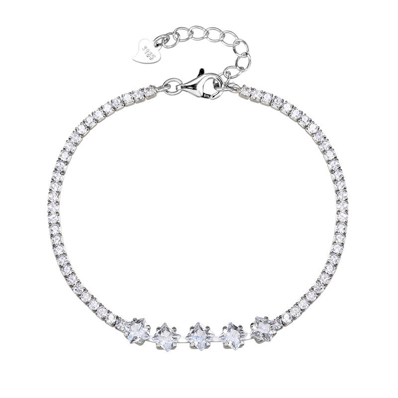 Wholesale adjustable silver tennis bracelet