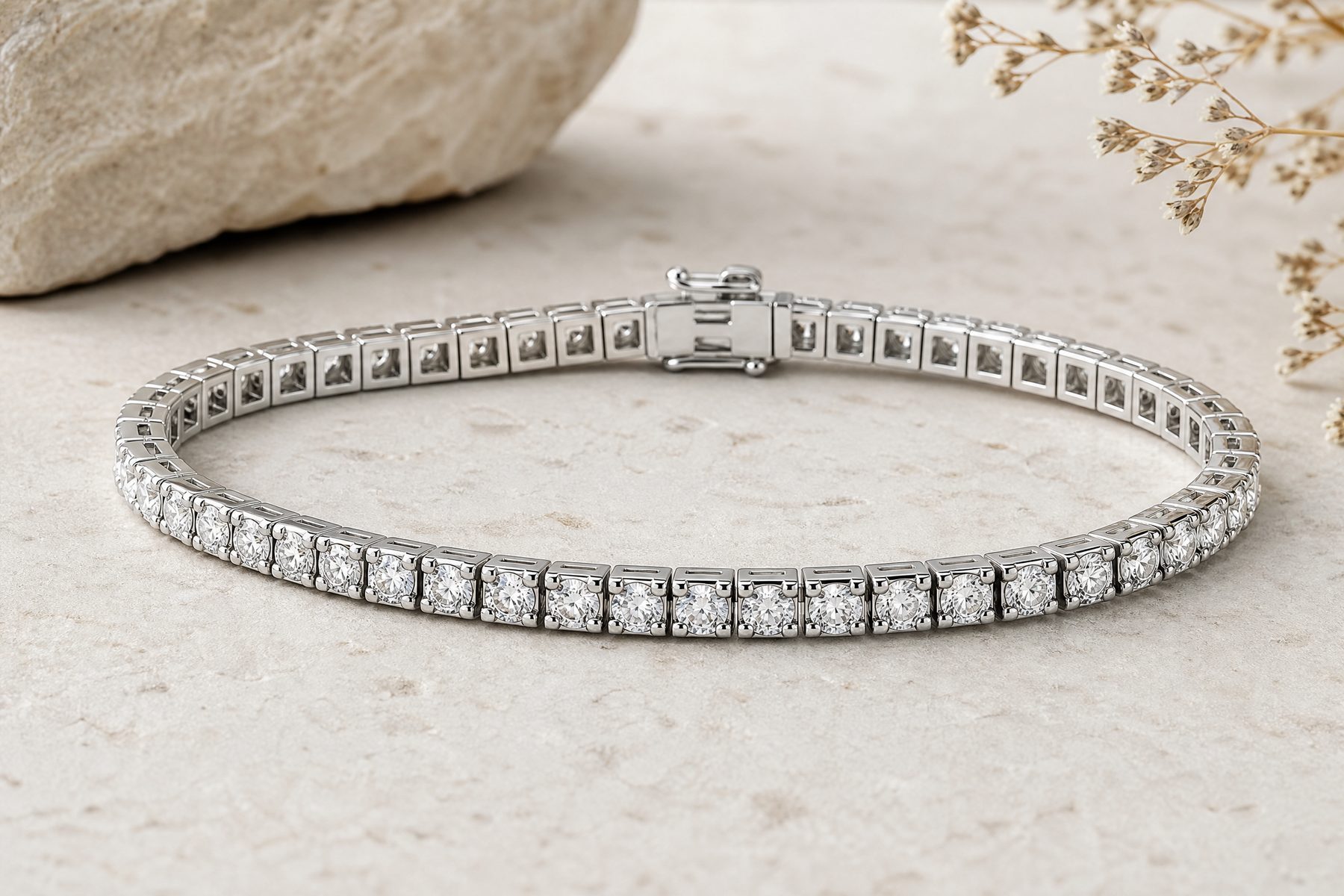 Sterling silver tennis bracelet made by a professional jewelry manufacturer