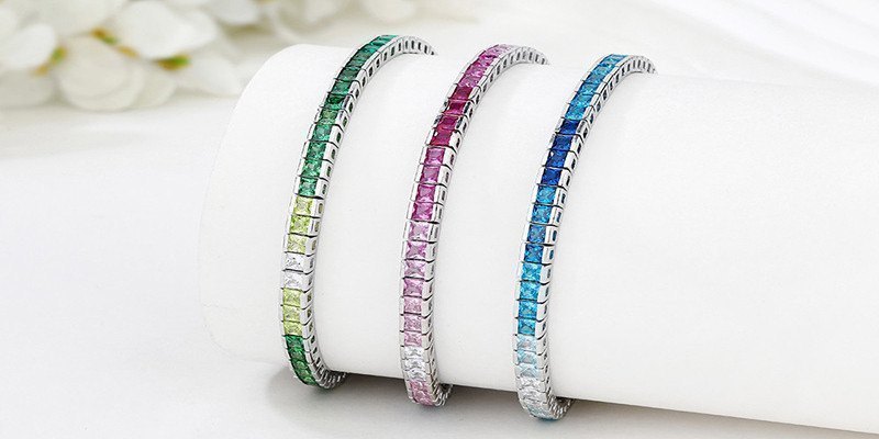 925 sterling silver Tennis Jewelry collection with tennis necklace and bracelet