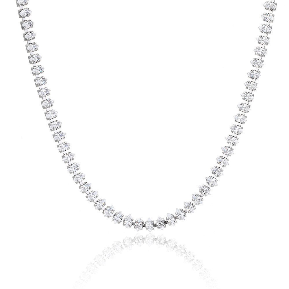 Classic 925 sterling silver zircon Tennis Necklace for wholesale jewelry collections