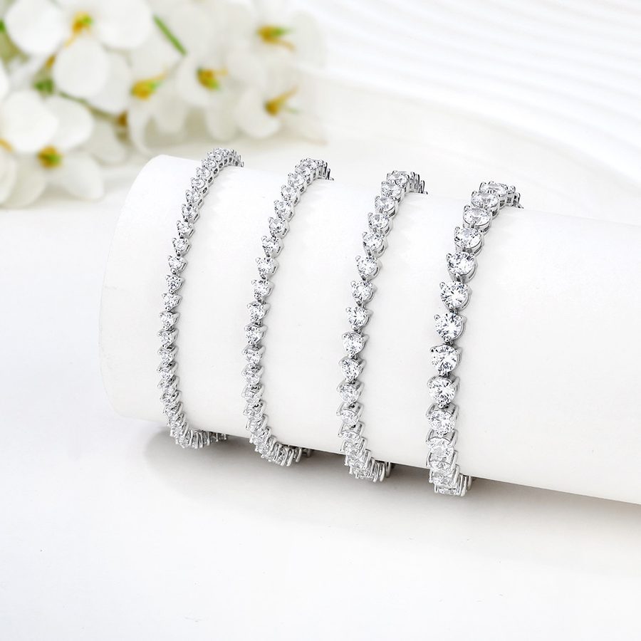 Wholesale Sterling Silver Cubic Zirconia Tennis Bracelet | Fashion Jewelry Tennis Bracelet For Women product image