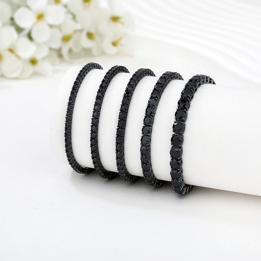 Customized Vintage Tennis Bracelets | 925 Sterling Silver Black Zircon Tennis Bracelet For Women product image