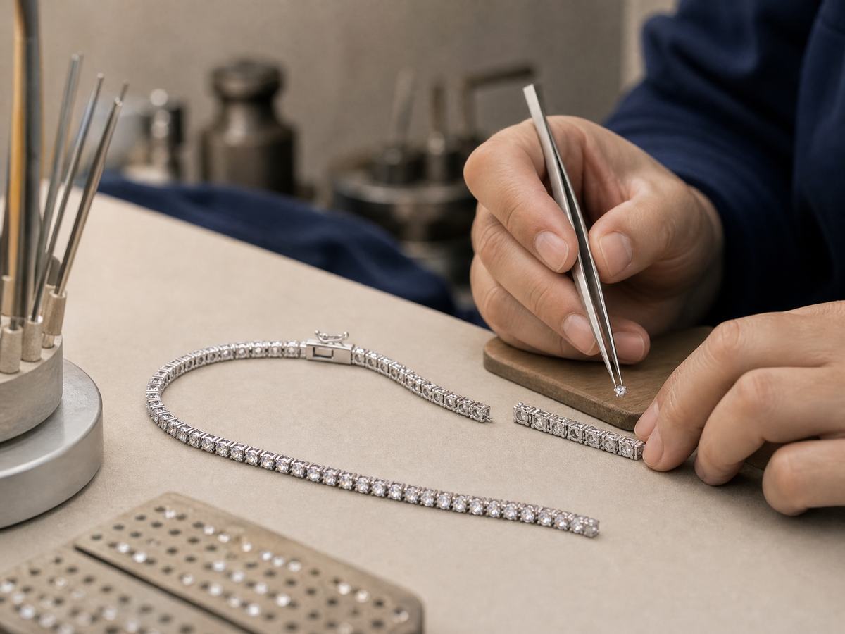Tennis bracelet OEM manufacturing process from design to export