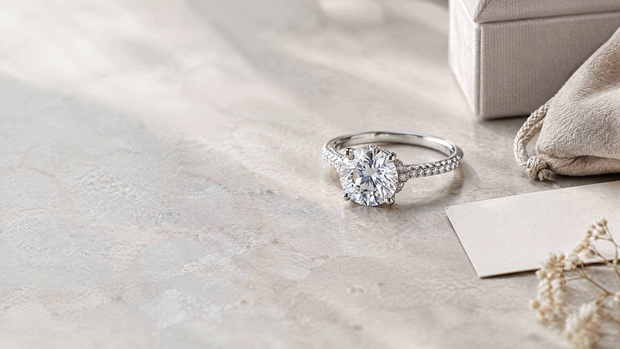 Moissanite and sterling silver rings arranged for a wholesale jewelry collection