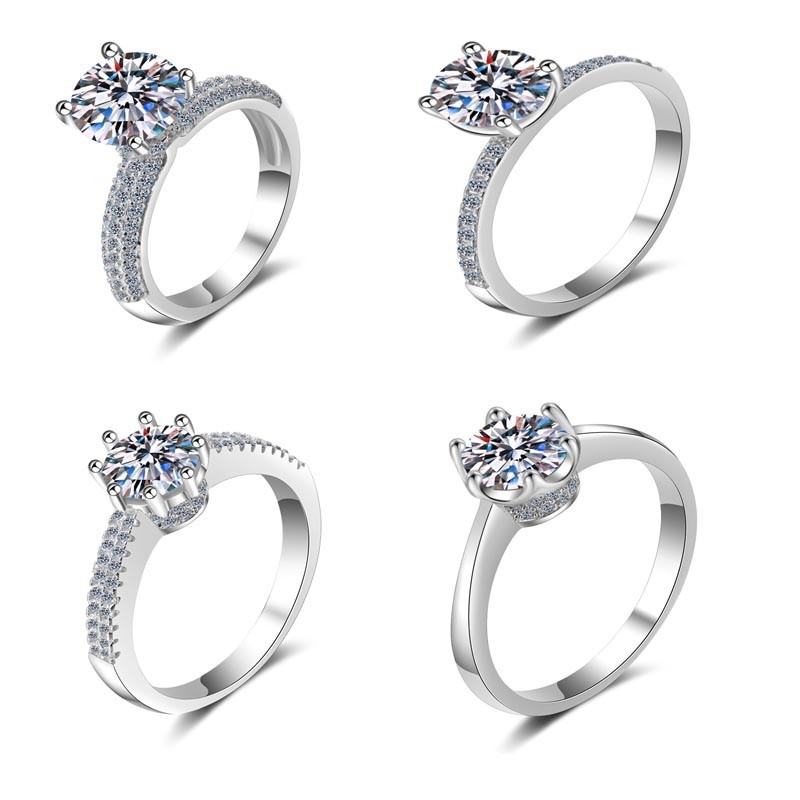 Custom luxury moissanite 925 silver ring for jewelry brands