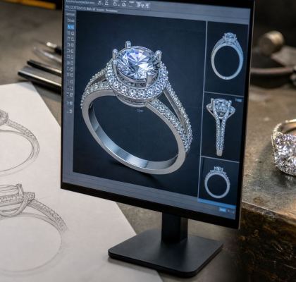 Come vengono realizzati gli anelli con moissanite: dalla progettazione CAD al controllo qualità.
