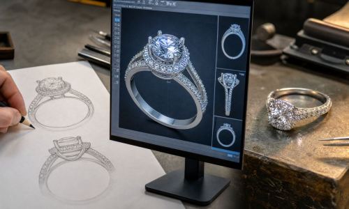 Come vengono realizzati gli anelli con moissanite: dalla progettazione CAD al controllo qualità.