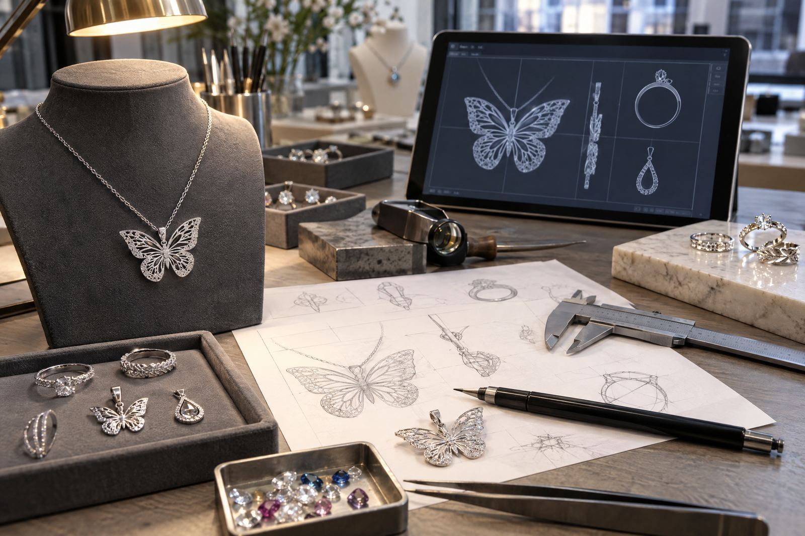 OEM and ODM sterling silver jewelry design development with sample review and prototyping