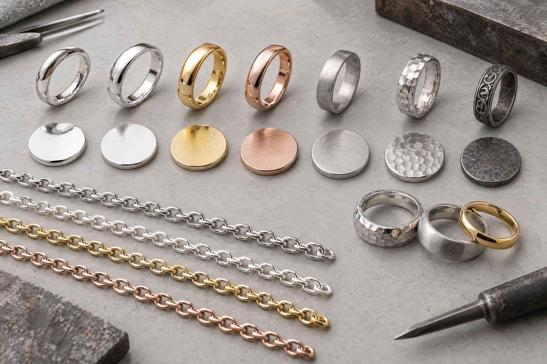 Silver jewelry colors plating and surface finish comparison