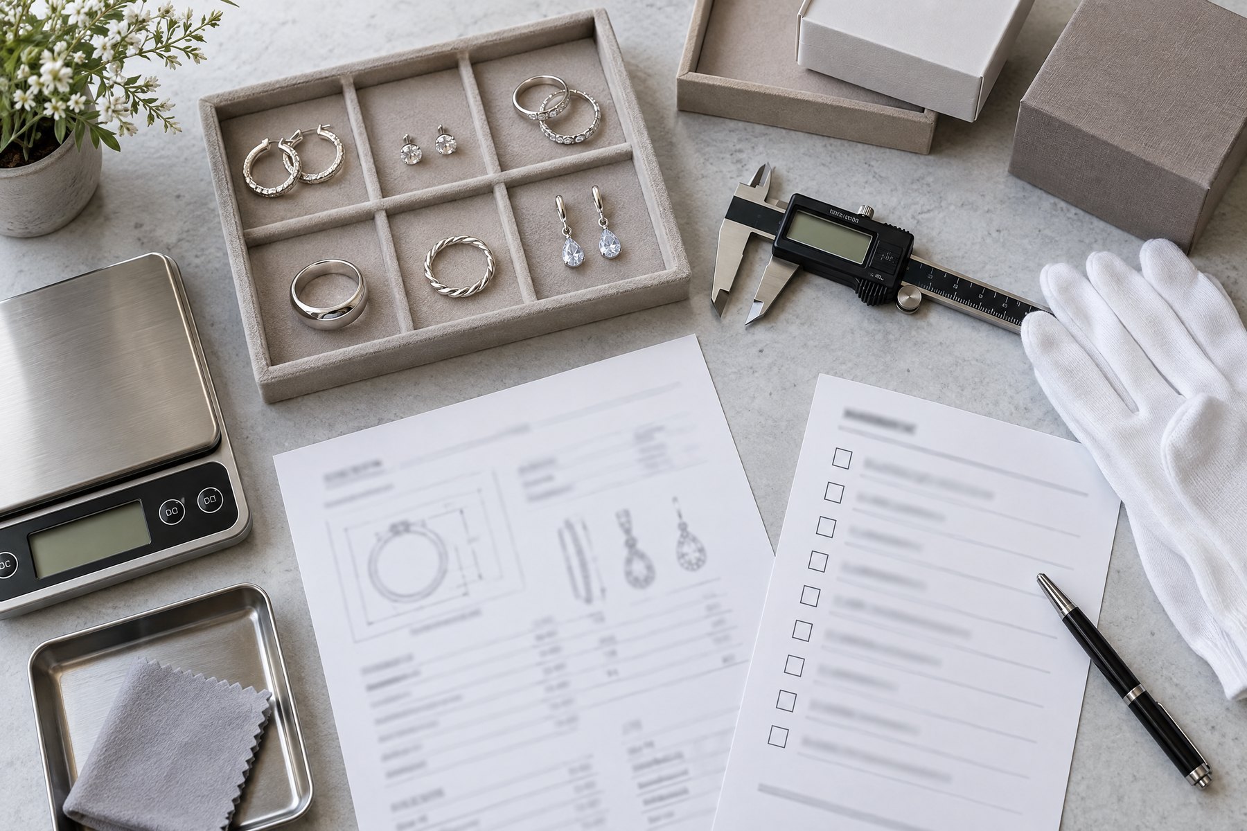Wholesale jewelry product specifications sampling and quality control