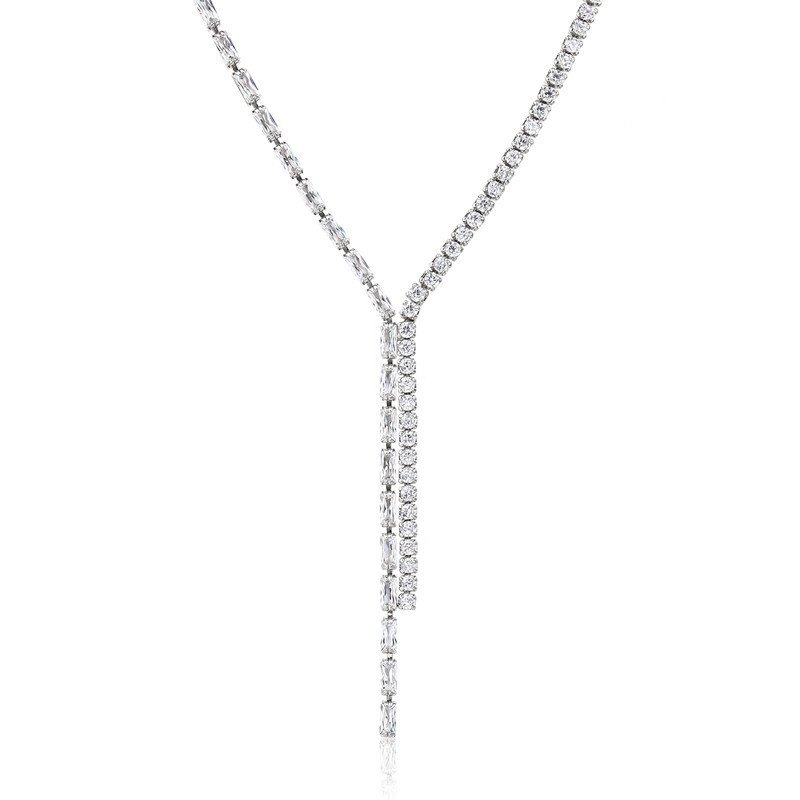 Custom silver tennis necklace from a personalized jewelry manufacturer