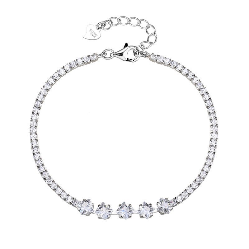 Wholesale adjustable silver tennis bracelet from a zircon tennis bracelet supplier