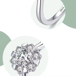 Anel de prata esterlina 925 com zircônia no atacado | Alianças de casamento elegantes e requintadas para mulheres