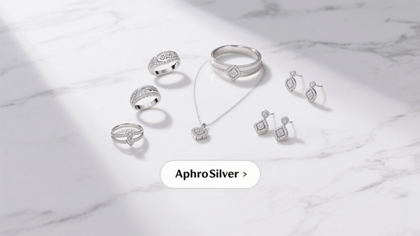 AphroSilver 925 sterling silver jewelry collection with Contact Us button