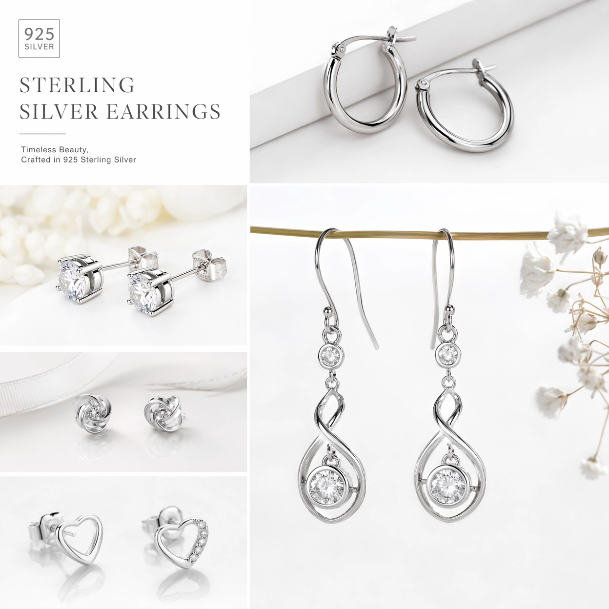 silver earrings