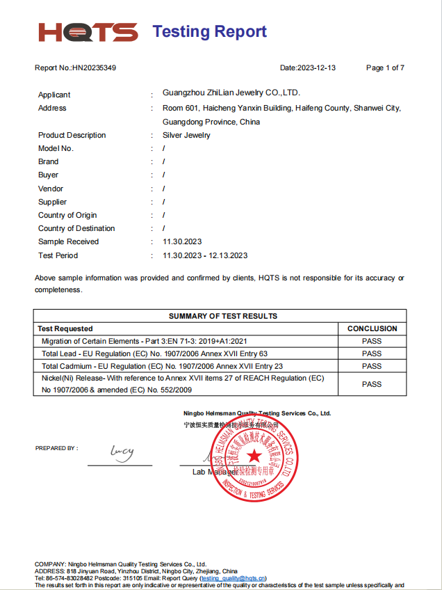 wholesale sterling silver compliance