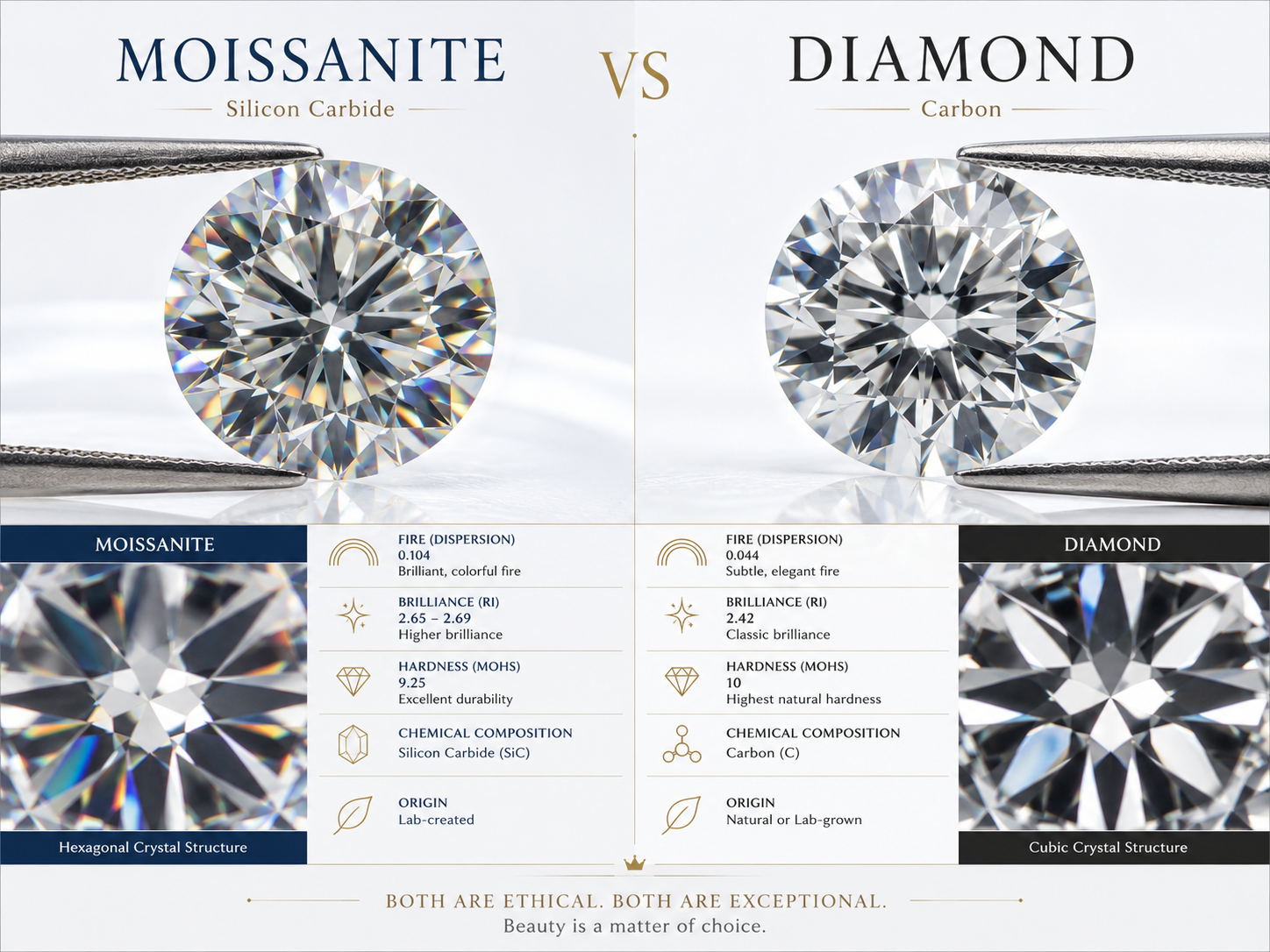 Moissanite vs diamond