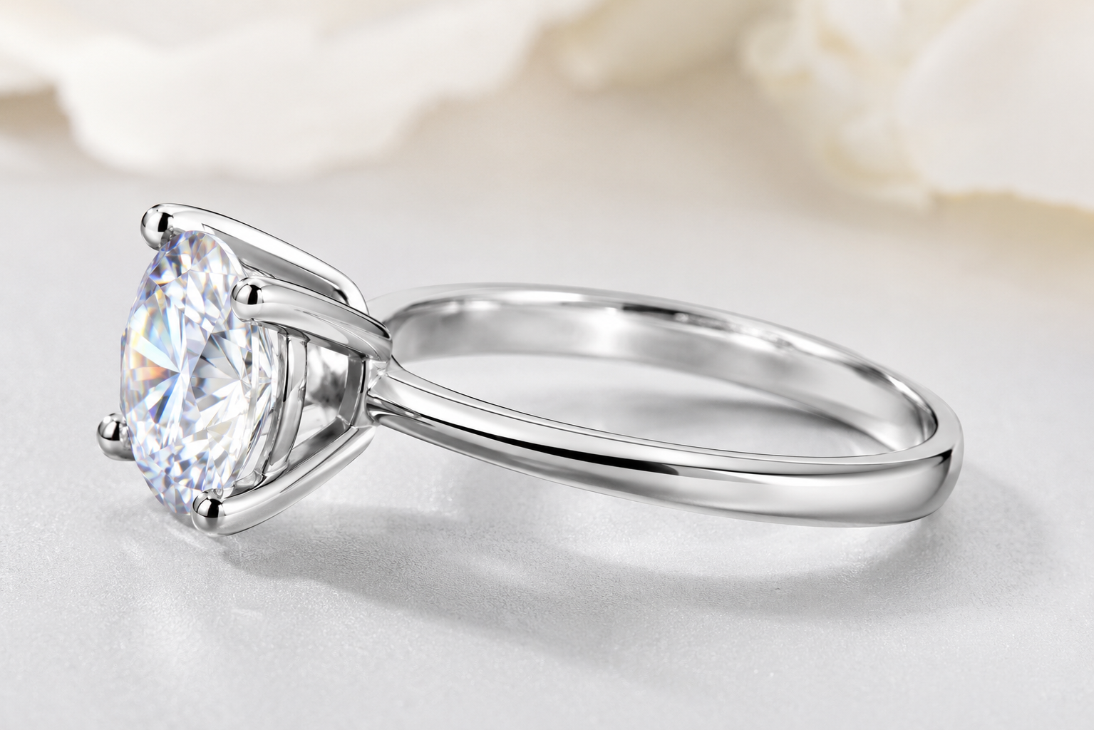 925 sterling silver moissanite ring