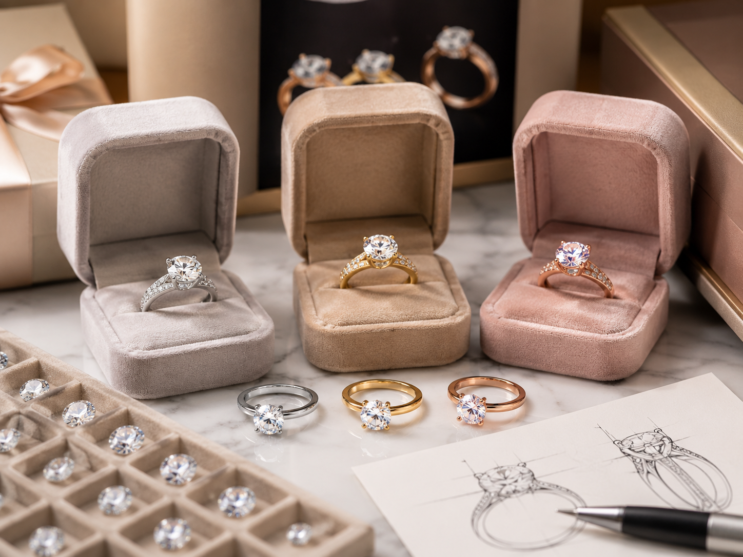 925 sterling silver moissanite rings packaging