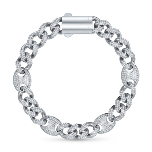 New Cuban Link Bracelet Sterling Silver | Hip Hop Style Design Men's Miami Cuban Link Bracelet