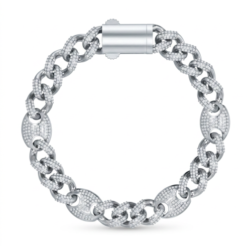 New Cuban Link Bracelet Sterling Silver | Hip Hop Style Design Men's Miami Cuban Link Bracelet