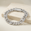 New Cuban Link Bracelet Sterling Silver | Hip Hop Style Design Men's Miami Cuban Link Bracelet