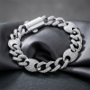 New Cuban Link Bracelet Sterling Silver | Hip Hop Style Design Men's Miami Cuban Link Bracelet