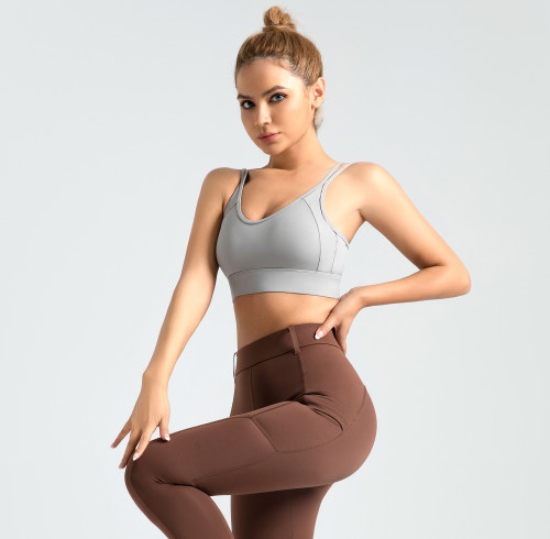 Original Manufacturer Thin Shoulder Straps Crisscross Back Adjustable Sports Bra