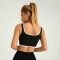 YOUBAN Manufacturer U-Shaped Back Color Block Edge Black Sports Bra