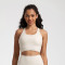 OEM Women Sports Bra High Impact and High Waist Crisscross Back White Bra