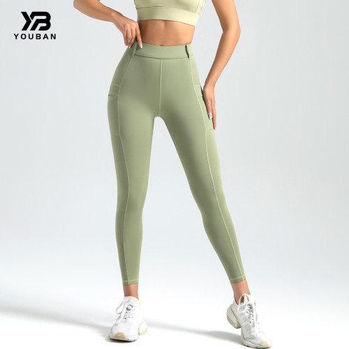 Custom Women Biker Pants Polyester High Stretch Long Sportswear Leggings with Pockets