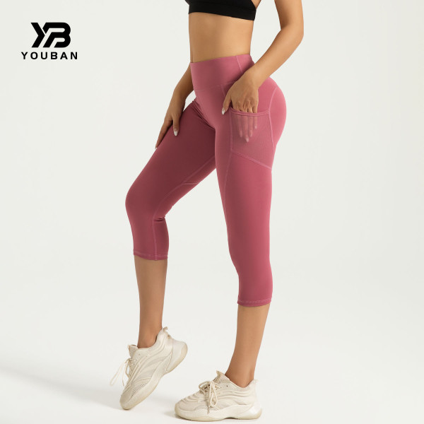 YOUBAN Gym Leggings with Pockets Custom Women Tummy Control Cropped Yoga Pants