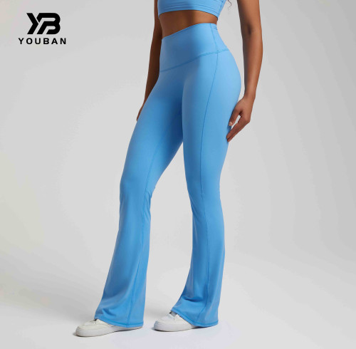 YOUBAN Sportswear High Waist Yoga Bell-bottoms Custom Logo Legging Women Gym Flared Pants