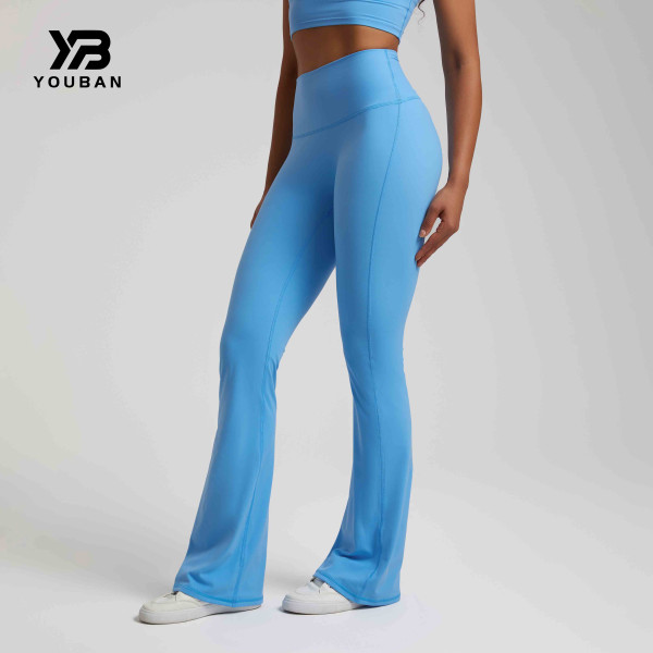 YOUBAN Sportswear High Waist Yoga Bell-bottoms Custom Logo Legging Women Gym Flared Pants