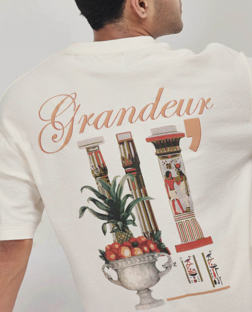 YOUBAN Graphic Printed Cotton T-shirt Men's Oversized Casual T shirts