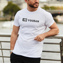 YOUBAN Cotton Gym T Shirts Custom Printing Men's Crew Neck T-shirt