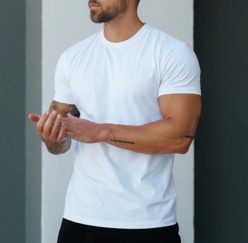 YOUBAN 100% Cotton Men's Custom Printing T Shirts Custom Logo White Jersey Tee
