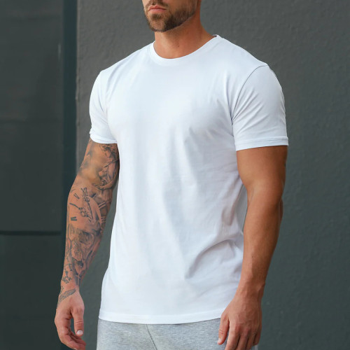 YOUBAN 100% Cotton Men's Custom Printing T Shirts Custom Logo White Jersey Tee