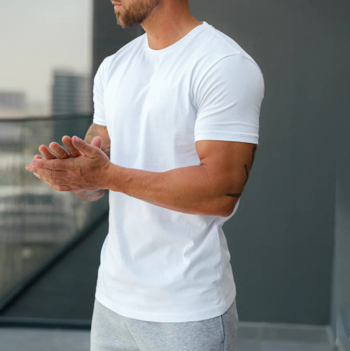 YOUBAN 100% Cotton Men's Custom Printing T Shirts Custom Logo White Jersey Tee
